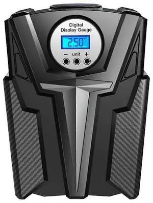 Ecocleanpath 12V Digital Tire Inflator with Auto Stop - Fast 35L/min Air Compressor for Car, Bike, Motorcycle (Black)