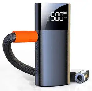 Ecocleanpath Portable Cordless Tire Inflator, 150PSI Fast Air Compressor with LED Light for Car, Bike, Ball (Black)