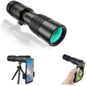 Ecocleanpath 4K HD 10-300X40mm Monocular Telescope, BAK4 Prism, Waterproof & Compact for Bird Watching, Travel