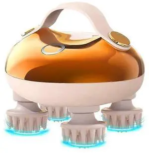 Ecocleanpath Electric Scalp Massager, 5-in-1 Waterproof with 8 Detachable Heads, Stress Relief & Hair Care (Yellow) Ecocleanpath Electric Scalp Massager, 5-in-1 Waterproof with 8 Detachable Heads, Stress Relief & Hair Care (Yellow)