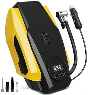 Ecocleanpath 12V Portable Tire Inflator with Auto Shutoff - Fast Car Air Pump for Tires, Bikes & More