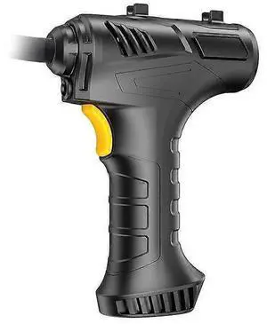 Ecocleanpath 120W Portable Air Compressor Tire Inflator with Digital Gauge & LED Light for Car, Bike (Black)