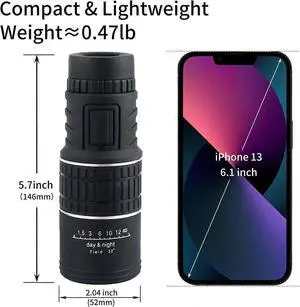 Ecocleanpath 30x52 High Power Monocular Telescope with Phone Adapter - Compact for Bird Watching, Hunting & Travel