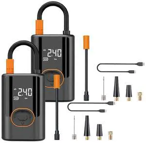 Ecocleanpath Cordless Portable Tire Inflator, 150PSI Air Compressor with LCD & LED Light for Cars/Trucks/Bikes