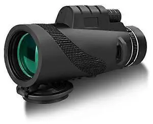 Ecocleanpath 12x50 HD Monocular Telescope with BAK-4 Prism & Phone Adapter for Bird Watching, Hunting, Hiking (Black)