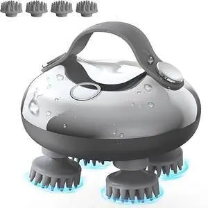 Ecocleanpath 5-in-1 Electric Scalp Massager, Waterproof with 8 Detachable Paws for Stress Relief & Hair Health (Silver) Ecocleanpath 5-in-1 Electric Scalp Massager, Waterproof with 8 Detachable Paws for Stress Relief & Hair Health (Silver)