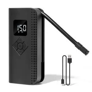 Ecocleanpath 150PSI Cordless Tire Inflator with LCD Display, Portable Air Compressor for Car, Bike, Motorcycle