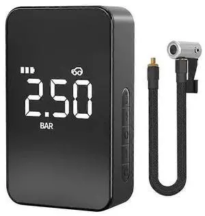 Ecocleanpath Portable Digital Air Compressor with LED Display & USB-C | Fast 4-Min Inflator for Car, Bike, Motorcycle Tires (Black)