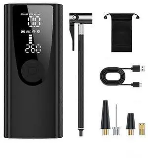 Ecocleanpath Cordless Tire Inflator 150PSI Portable Air Compressor with LED Light & Digital Gauge - Car, Bike, Ball Pump