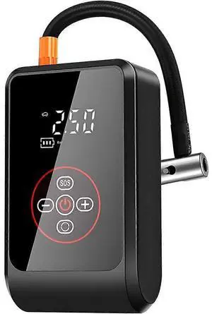 Ecocleanpath Rechargeable Portable Tire Inflator, 150 PSI Air Compressor for Car, Bike, Ball - Black