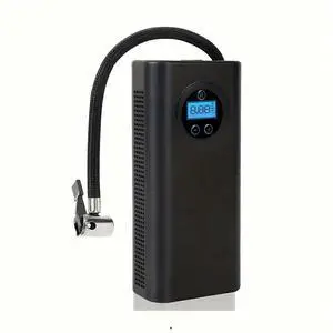 Ecocleanpath Cordless Portable Tire Inflator - Fast Car, Bike, Motorcycle Air Pump with Digital Gauge (Black)