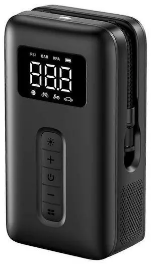 Ecocleanpath 150PSI Cordless Tire Inflator with Auto Shut-Off & LED Light - Portable Air Pump for Car, Bike, Motorcycle (Black)