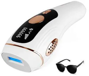 Ecocleanpath S1 Permanent IPL Hair Removal Device - 999,999 Flashes, Painless Laser for Body & Face, White