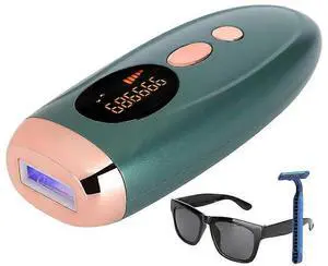 Ecocleanpath Green IPL Hair Removal Device, 999,000 Flashes, Painless Permanent Hair Removal for Face & Body