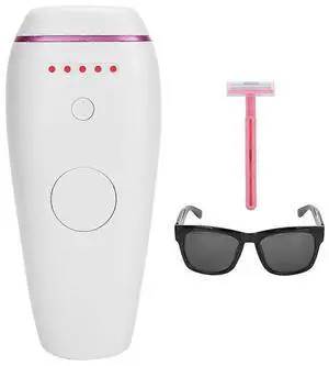 Ecocleanpath White IPL Hair Removal Machine - 500K Flashes, Painless 5 Gears, Full Body Use 100-240V