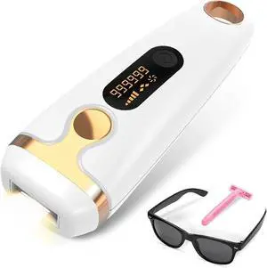 Ecocleanpath White IPL Laser Hair Removal Device - Permanent & Painless At-Home Full Body & Face Treatment