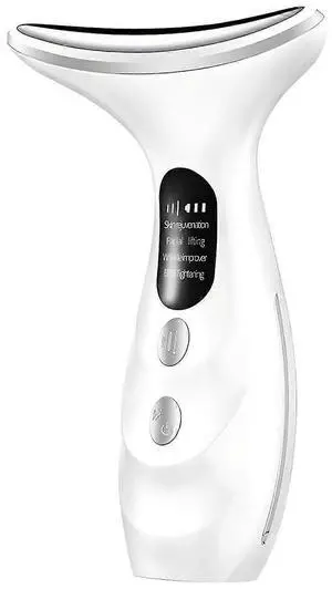 Ecocleanpath 4-Mode Anti-Wrinkle EMS Neck Massager with 45°C Heat & LED Light Therapy - White