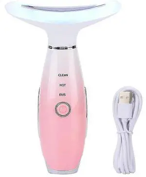 Ecocleanpath Pink Neck Lift Massager - 3 Modes Skin Tightening, Anti-Wrinkle & Absorption Booster