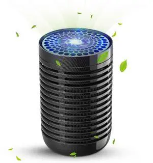 Ecocleanpath Mini Car Air Purifier with True HEPA Filter - 3-Stage Purification, USB Powered, Eliminates Smoke & Pollen (Black)