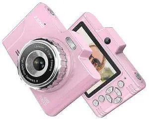 Ecocleanpath Pink Digital Camera 48MP 1080P, 8x Zoom, 32GB, 2.8" Screen - Ideal for Teens & Beginners