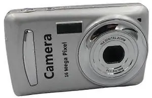 Ecocleanpath 16MP Retro Digital Camera, Compact CCD Camera with 2.4" LCD, Silver - Perfect for Teens & Adults