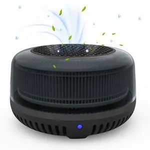 Ecocleanpath Small Car & Desktop Air Purifier with H13 HEPA Filter & Ionizer, USB Powered for Bedroom, Office
