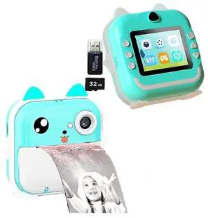 Ecocleanpath Kids Instant Print Camera - 1080P HD, 2.4" LCD, 32G SD Card, Rechargeable (Green) Ecocleanpath Kids Instant Print Camera - 1080P HD, 2.4" LCD, 32G SD Card, Rechargeable (Green)
