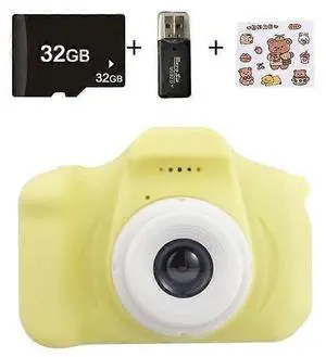 Ecocleanpath Kids Digital Camera 1080p with 2.0" Color Screen, 32GB SD Card & Shockproof Case - Yellow