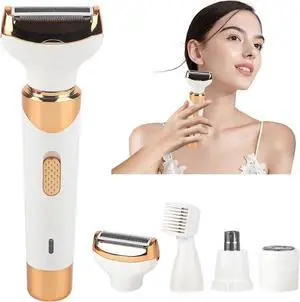 Ecocleanpath Cordless Women's 4-in-1 Electric Shaver - Wet & Dry Painless Hair Remover, White Ecocleanpath Cordless Women's 4-in-1 Electric Shaver - Wet & Dry Painless Hair Remover, White