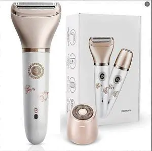 Ecocleanpath Gold 2-in-1 Electric Razor for Women - Painless Hair Remover for Face, Legs & Underarm