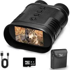 Ecocleanpath 4K Digital Night Vision Goggles with 8X Zoom, 12H Battery & IR Camera - Black