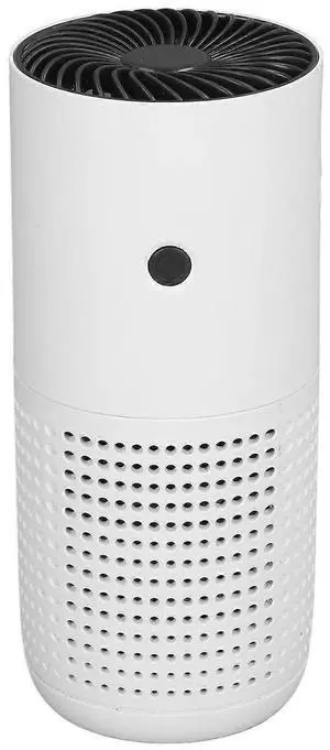 Ecocleanpath White Car Air Purifier with Night Light | Quiet USB Portable Purifier for Smoke & Dust Removal