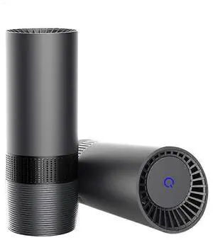 Ecocleanpath Mini Portable Car Air Purifier with HEPA & Negative Ion, USB Powered, Removes PM2.5/Smoke/Odors (Black)