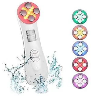 Ecocleanpath Ultrasonic Beauty Device 5-in-1, 6 Modes for Anti-Aging & Deep Cleaning, White Facial Care Tool