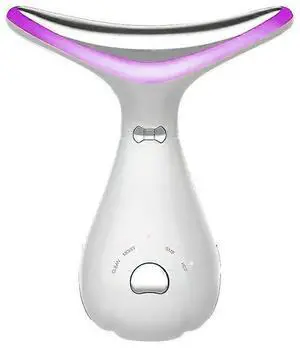 Ecocleanpath White Wave Facial Massager with Red Light Therapy for Anti-Aging & Skin Rejuvenation