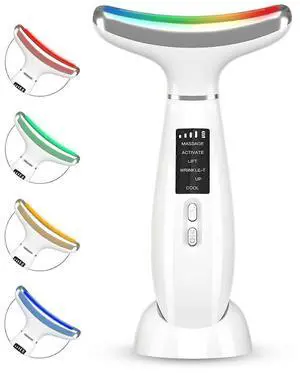 Ecocleanpath 4-Color LED Facial & Neck Massager with Heat - Anti-Aging Red Light Therapy, 6 Modes, FCC/CE Certified Ecocleanpath 4-Color LED Facial & Neck Massager with Heat - Anti-Aging Red Light Therapy, 6 Modes, FCC/CE Certified