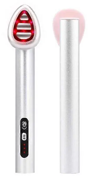 Ecocleanpath White LED Light Therapy Wand: 7-Color Red & Blue Light with Microcurrent for Face & Neck