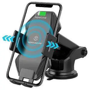 Ecocleanpath QCC_0406zzh23 15W 2-in-1 Wireless Car Phone Holder & Charger with Suction Mount