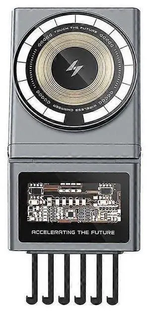 Ecocleanpath Tesla Model 3/Y Magnetic Phone Holder - 15W Fast Charging, Cyberpunk Style, Universal Fit for iPhone/Android (Gray)