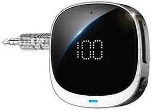 Ecocleanpath Bluetooth 5.3 Car Adapter, Dual Connect AUX Receiver with Noise Cancelling Mic & Fast Charging (Black)