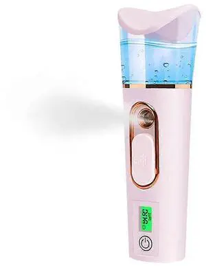 Ecocleanpath Pink Nano Sprayer with Skin Analyzer & Moisture Tester | Portable Facial Mist & Cold Compress