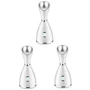 Ecocleanpath 3-Piece Nano Steaming Face Instrument Set, White | Hot Spray Hydration & Deep Cleansing