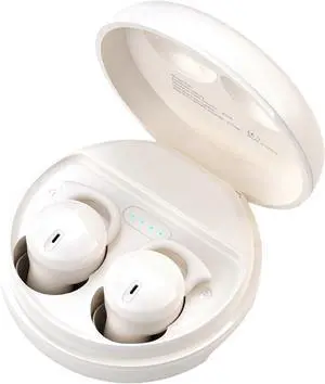 Ecocleanpath Invisible Sleep Earphones, Bluetooth 5.3, Side Sleeper Comfort, IPX6 Waterproof, White