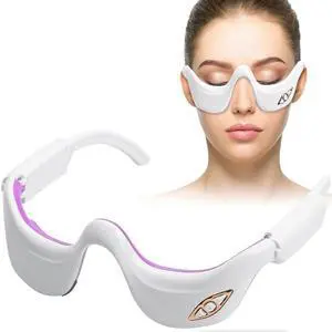 Ecocleanpath Heated Eye Massager with Red Light Therapy, 6 Modes & 3 Intensities for Dark Circles & Wrinkles Relief
