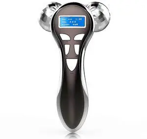 Ecocleanpath 4D Microcurrent Facial Roller - 5 Intensity Levels, Face & Eye Massager, Rejuvenating Skin Care Tool, Black