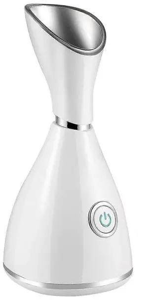 Ecocleanpath Nano Ionic Face Steamer - 10X Deep Penetration, Unclogs Pores, Moisturizing Spa Humidifier in White