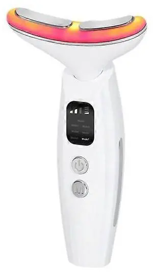 Ecocleanpath 45C Heated Anti-Wrinkle Facial Massager - 7 LED Colors, 3 Modes, EMS Microcurrent for Skin Firming (White)