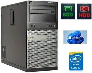 Dell OptiPlex MT Desktop Computer Intel Core i7 32GB Ram 240 SSD + 2TB HDD Wi-Fi Windows 11Pro