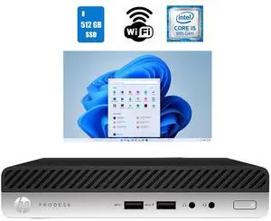 HP ProDesk 400 G4 Micro Computer Hexa-Core i5 8th Gen 16GBRam 512GB SSD Wi-Fi Windows 11 Pro