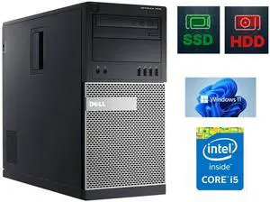 Dell OptiPlex 7010 MT Desktop Computer Core i5 16GB Ram 240 SSD + 1TB HDD Wi-Fi Windows 11 Pro
